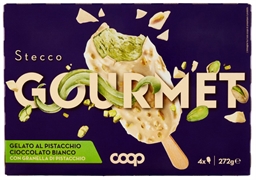 COOP STECCO GOURMET - GELATO AL PISTACCHIO E CIOCCOLATO BIANCO CON GRANELLA DI PISTACCHIO COOP STECCO GOURMET - GELATO AL PISTACCHIO E CIOCCOLATO BIANCO CON GRANELLA DI PISTACCHIO