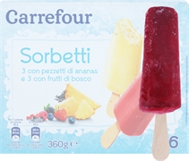 CARREFOUR SORBETTI -3 CON PEZZETTI DI ANANAS E 3 CON FRUTTI DI BOSCO (GUSTO FRUTTI DI BOSCO) CARREFOUR SORBETTI -3 CON PEZZETTI DI ANANAS E 3 CON FRUTTI DI BOSCO (GUSTO FRUTTI DI BOSCO)