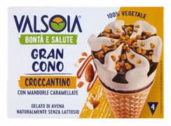 VALSOIA GRAN CONO CROCCANTINO CON MANDORLE CARAMELLATE VALSOIA GRAN CONO CROCCANTINO CON MANDORLE CARAMELLATE