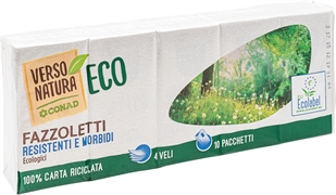 CONAD VERSO NATURA ECO FAZZOLETTI RESISTENTI E MORBIDI CONAD VERSO NATURA ECO FAZZOLETTI RESISTENTI E MORBIDI