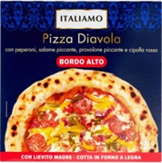 ITALIAMO (LIDL) PIZZA DIAVOLA CON PEPERONI, SALAME PICCANTE, PROVOLONE PICCANTE E CIPOLLA ROSSA