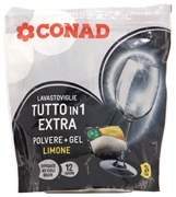 CONAD LAVASTOVIGLIE TUTTO IN 1 EXTRA POLVERE+GEL LIMONE