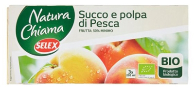 NATURA CHIAMA SELEX SUCCO E POLPA DI PESCA BIOLOGICO