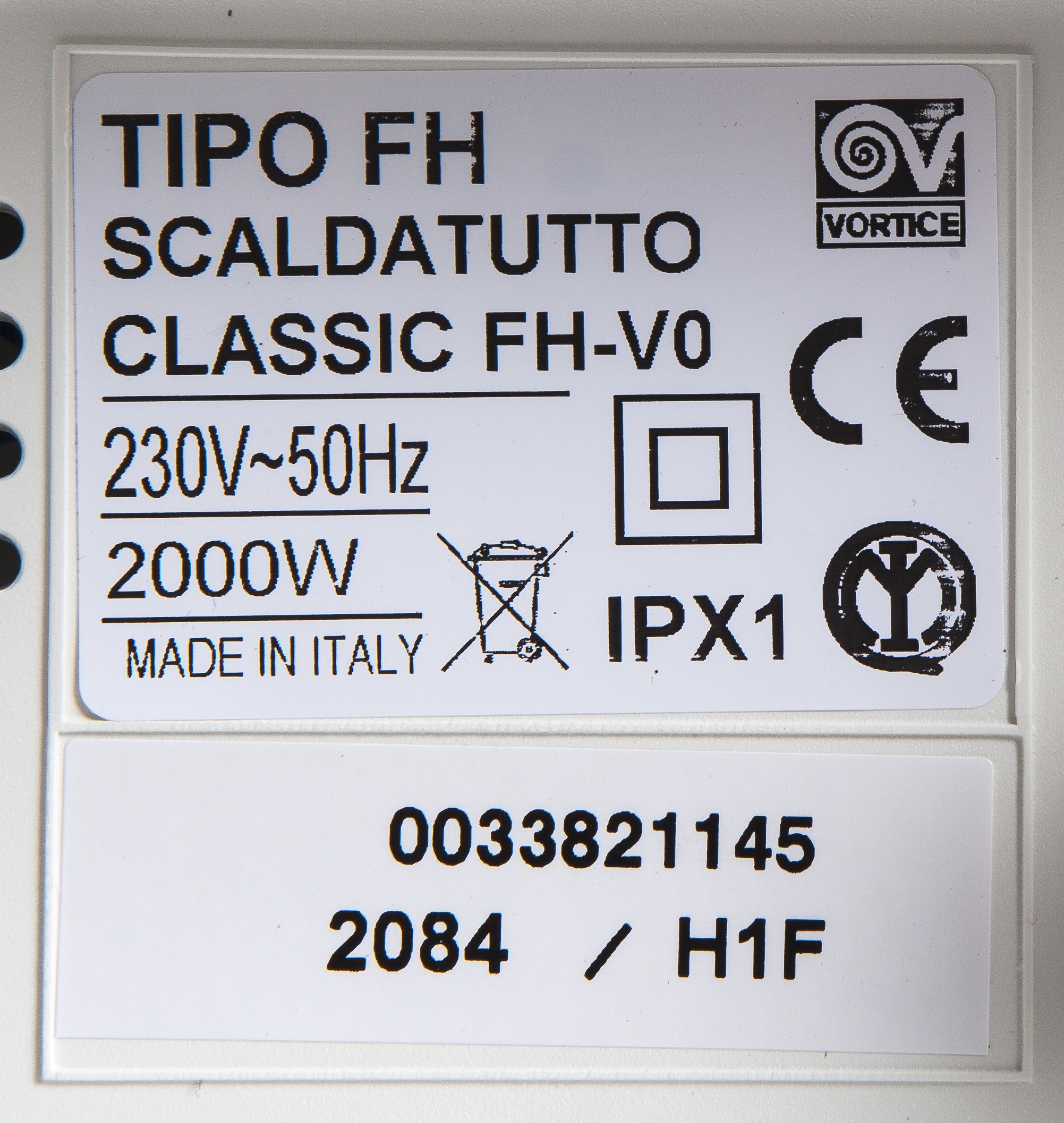 VORTICE SCALDATUTTO CLASSIC FH-V0