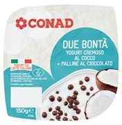 CONAD DUE BONTA' - YOGURT CREMOSO AL COCCO + PALLINE AL CIOCCOLATO