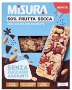 MISURA 50% Frutta Secca con Cioccolato Fondente Senza Zuccheri Aggiunti