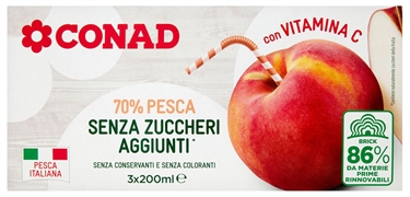 CONAD 70% pesca senza zuccheri aggiunti