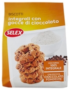 SELEX BISCOTTI INTEGRALI CON GOCCE DI CIOCCOLATO