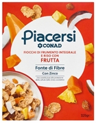 CONAD Piacersi Fiocchi di frumento integrale e riso con frutta