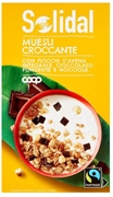 SOLIDAL (COOP) MUESLI CROCCANTE CON FIOCCHI D'AVENA INTEGRALE, CIOCCOLATO FONDENTE E NOCCIOLE.
