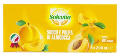 SOLEVITA (LIDL) SUCCO E POLPA DI ALBICOCCA MIN. 40% FRUTTA