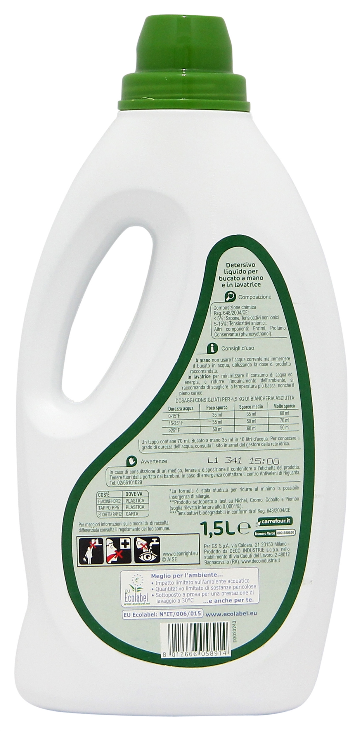 CARREFOUR ECO PLANET Lavatrice mughetto e lavanda